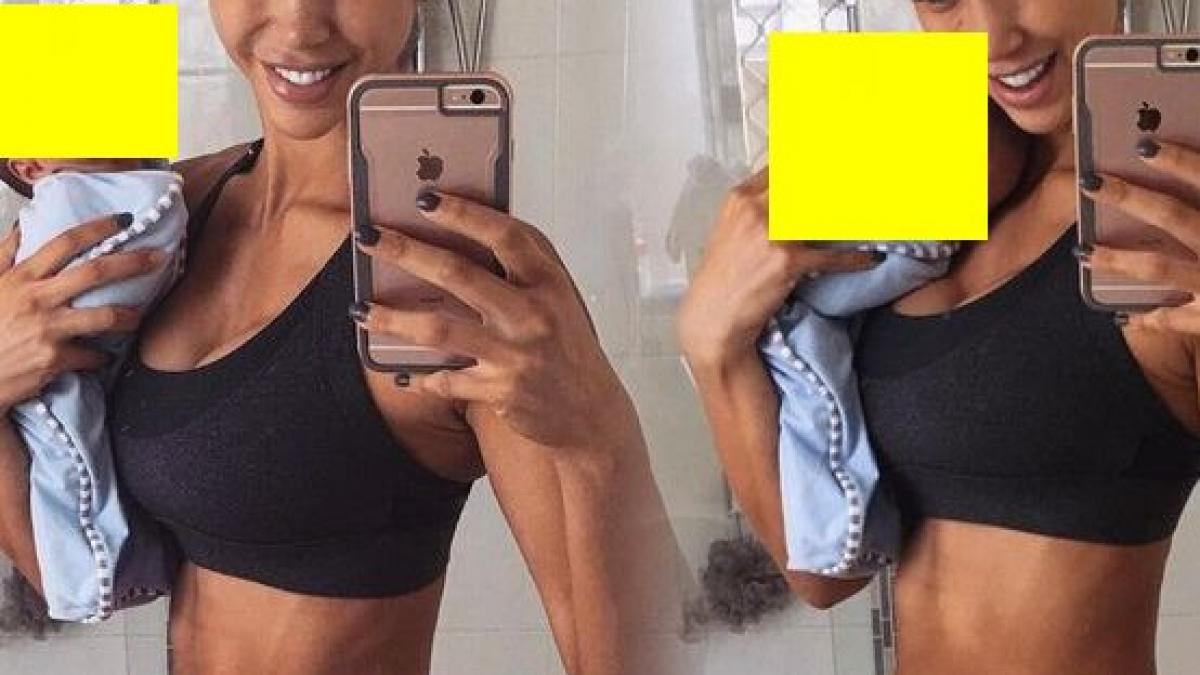 in luna a sase de sarcina avea patratele pe abdomen