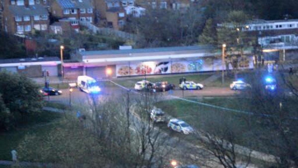 un barbat a atacat cinci politisti cu un topor intr un supermarket