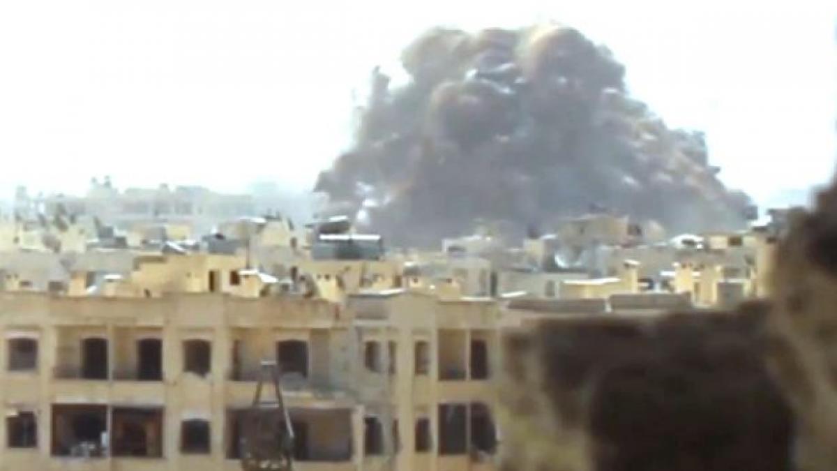 imagini socante cum sunt aruncate in aer orase intregi de catre jihadistii isis