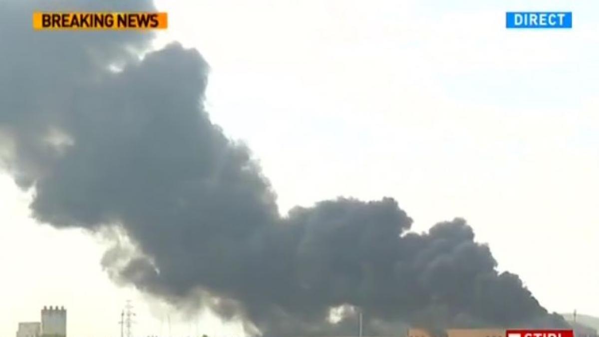 un incendiu a izbucnit in jilava la o fabrica de incaltaminte