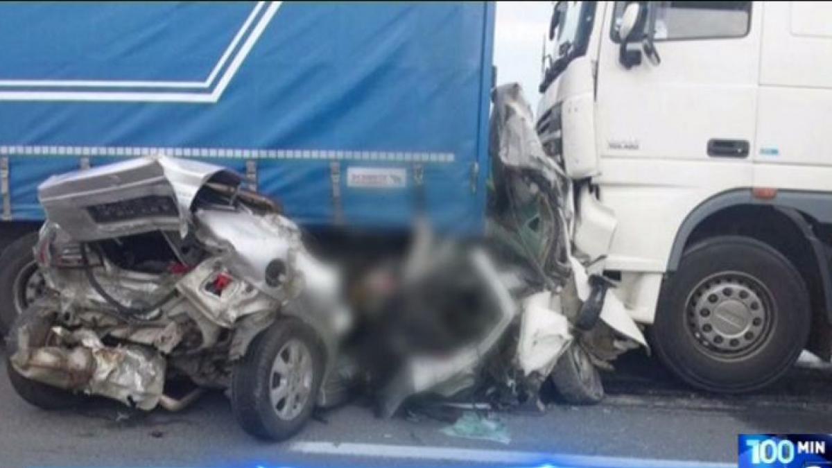 accident grav dn13 in feldioara masini strivite intre doua tiruri
