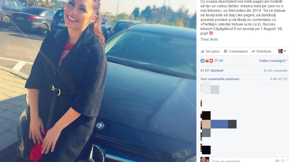 andra maruta din nou victima a escrocilor cantareata isi da masina pentru un like pe facebook