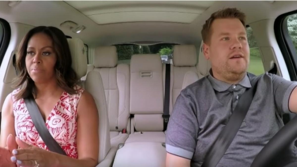 video inedit cu michelle obama s a suit intr o masina si a inceput sa cante pe muzica lui beyonce