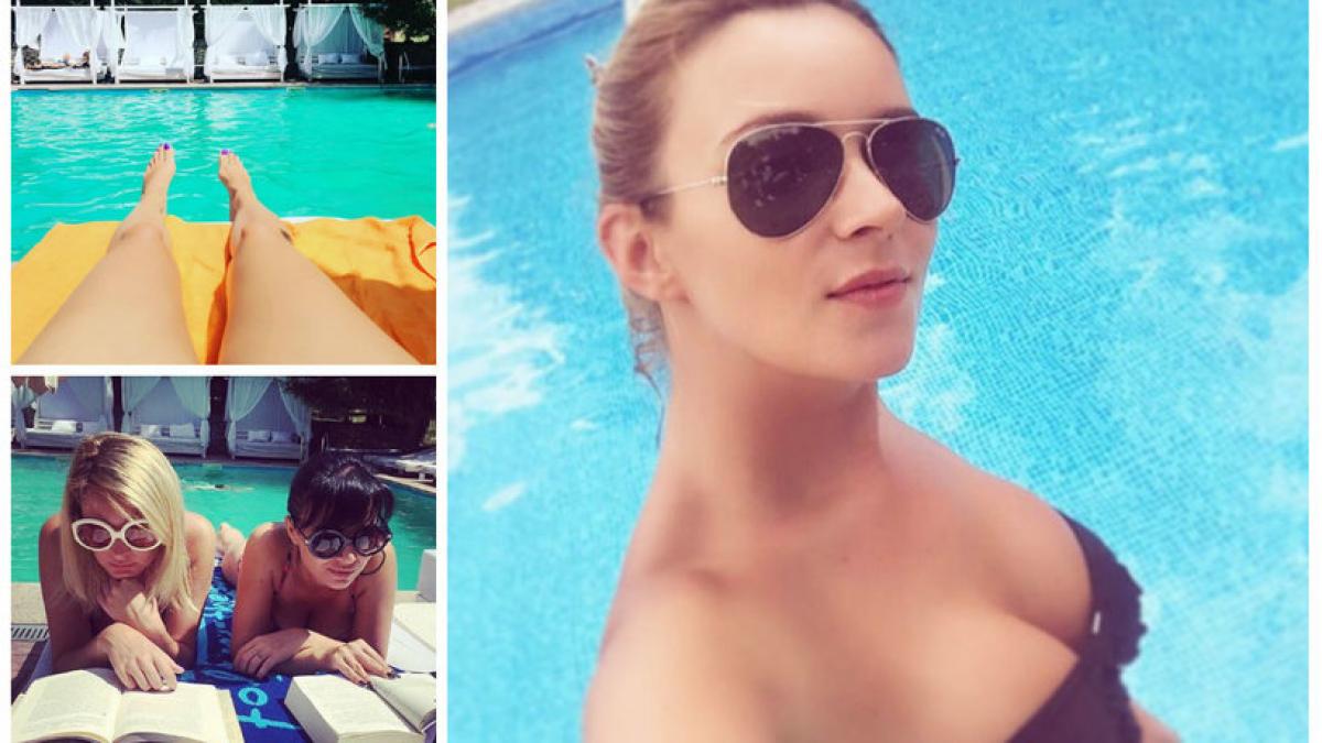 diana dumitrescu la piscina cum arata blonda in costum de baie la 32 de ani