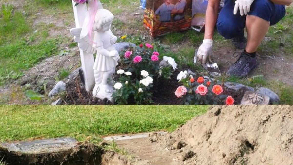 si a ingropat copilul in urma cu o luna si s a dus zilnic cu flori la mormantul lui ce au