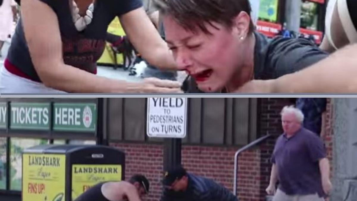 a muscat o puternic de gat si nu i a mai dat drumul imagini infioratoare filmate in mijlocul strazii