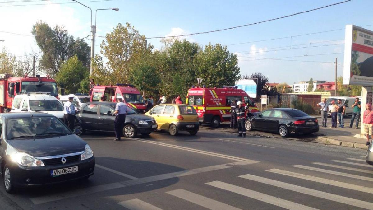 bucuresti accident in lant in pipera doi copii au fost transportati la spital