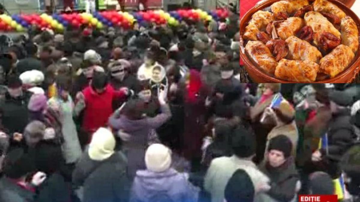 primul miting electoral cu sarmale