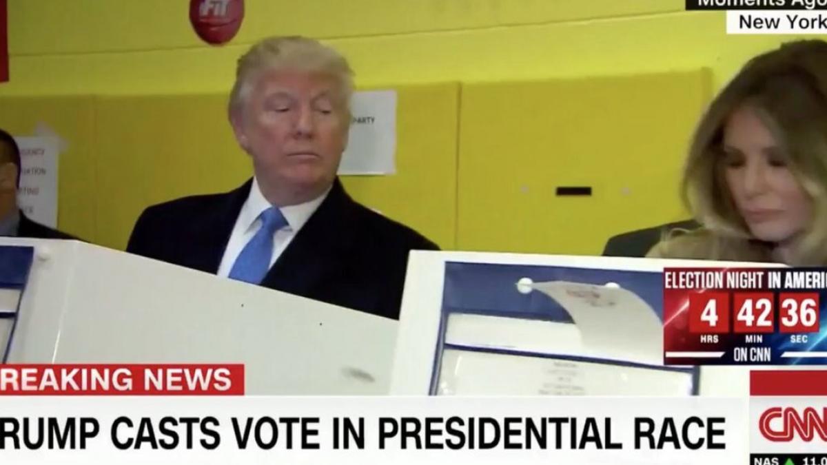 alegeri sua donald trump moment jenant in timpul votului sotiei sale