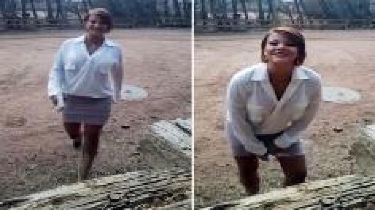 aceasta tanara sexy s a filmat in timp ce isi ridica fusta apoi nimeni nu se astepta la asa ceva