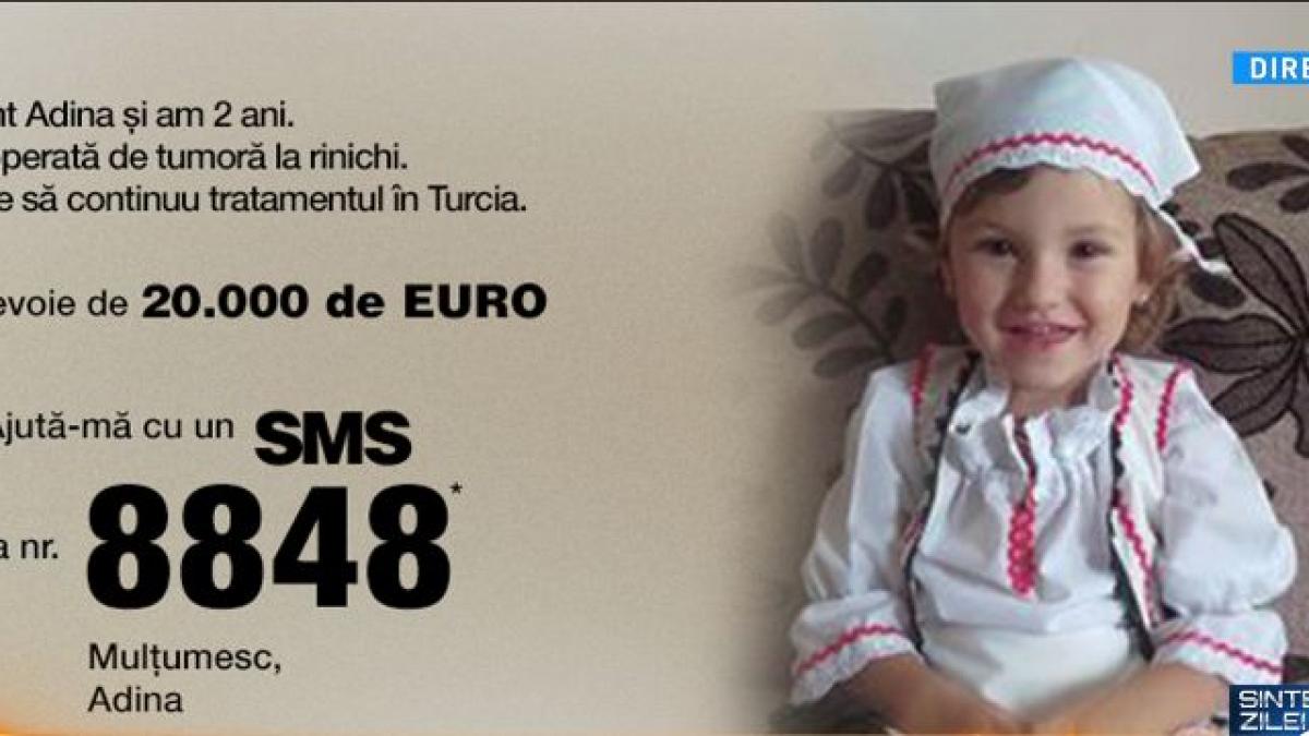 sa o salvam pe adina o fetita de doi ani diagnosticata cu o boala crunta cancer