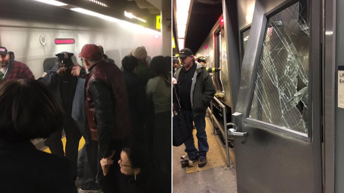 zeci de persoane ranite dupa ce un tren a deraiat in new york scene dramatice video