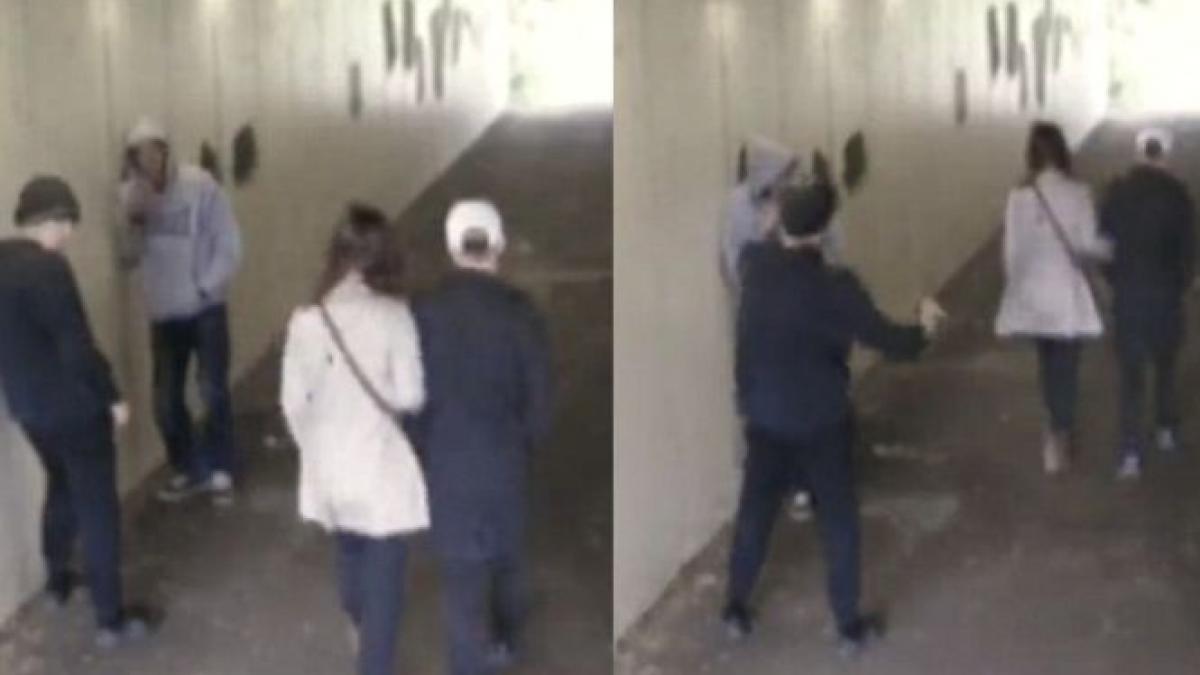 doi indragostiti se plimbau cand niste baieti au atacat o pe fata partenerul ei s a intors imediat