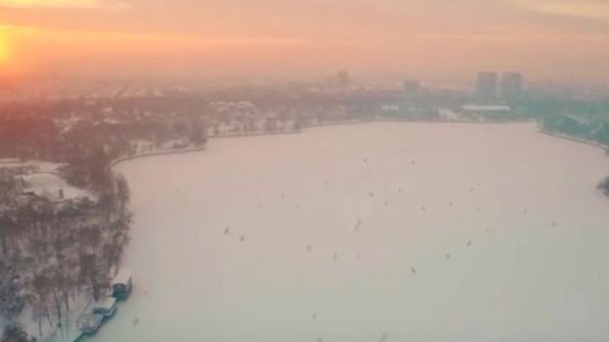 bucurestiul inzapezit filmare cu drona deasupra capitalei dupa ninsori