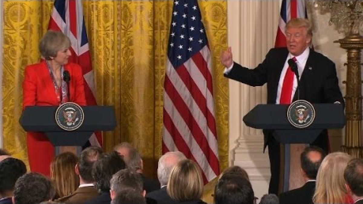 gluma incredibila facuta de donald trump in timpul conferintei cu premierul britanic theresa may