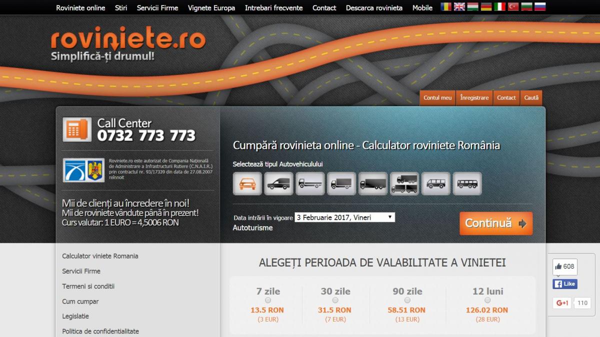 p rovinietele online usureaza viata soferilor romani