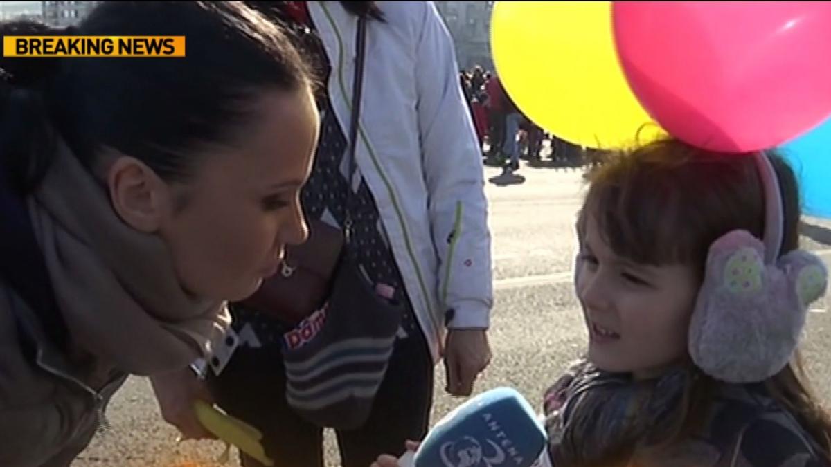 moment inedit la marsul copiilor in piata victoriei
