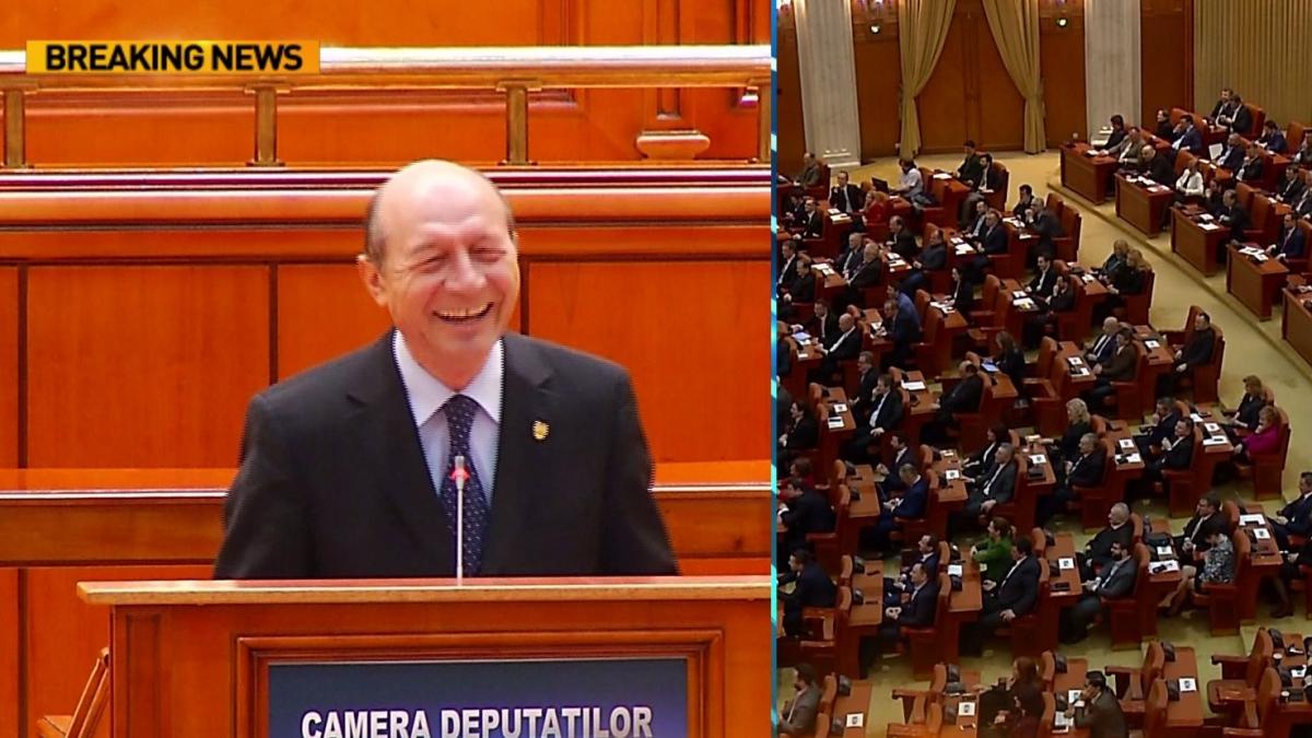 schimb de replici intre liviu dragnea si traian basescu in parlamentul romaniei