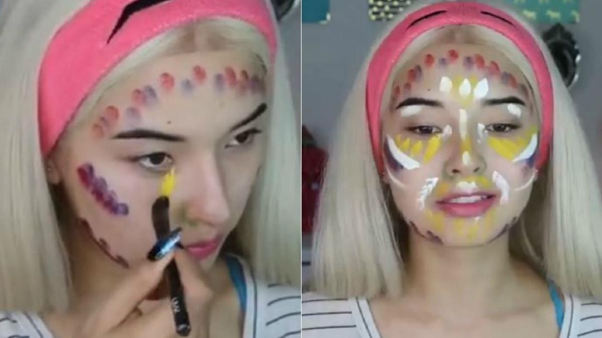 a inceput sa si picteze pe fata diverse puncte colorate nimeni nu se astepta la ce avea sa urmeze