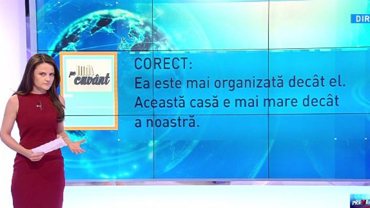 pe cuvant cu ana iorga care sunt situatiile corecte in care putem folosi ca in loc de decat