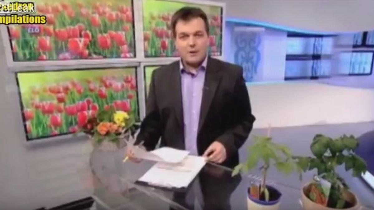 moment penibil la un post de televiziune prezentatorul habar n avea ce se intampla in spatele sau