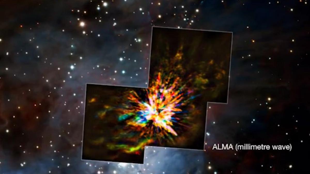 o coliziune violenta intre doua stele tinere surprinsa in imagini de telescopul alma video