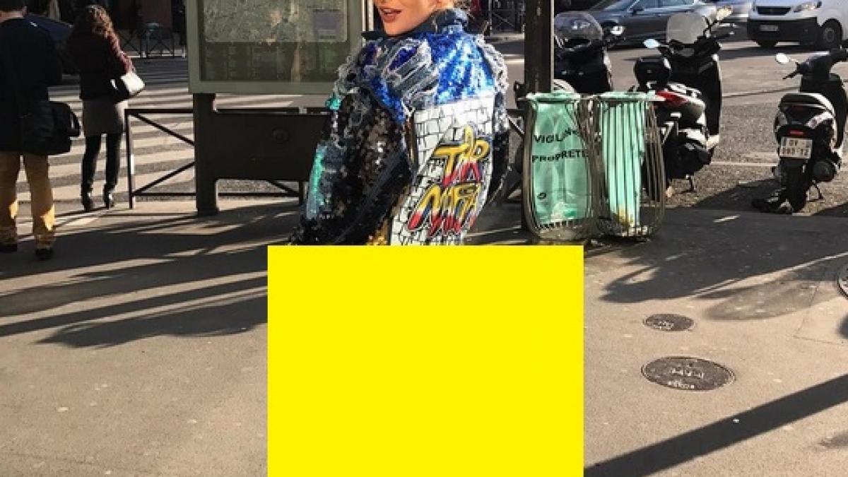delia a facut senzatie pe strazile parisului cum e imbracata de la jumatate in jos foto