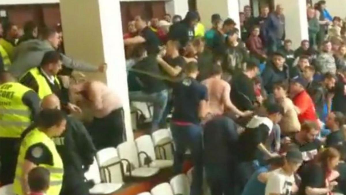 momente de groaza la handbal suporterii lui dinamo au navalit in tribuna peste sotiile si copiii