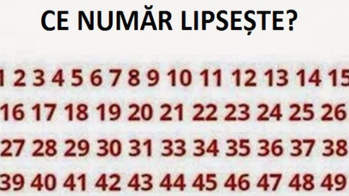 cel mai tare test de atentie tu iti dai seama ce numar lipseste din imagine ai cinci secunde