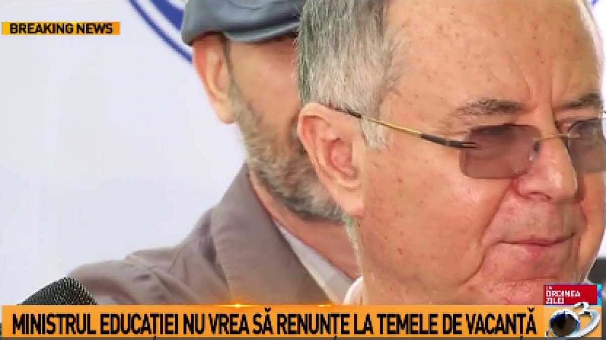ministrul educatiei nu vrea sa renunte la temele de vacanta