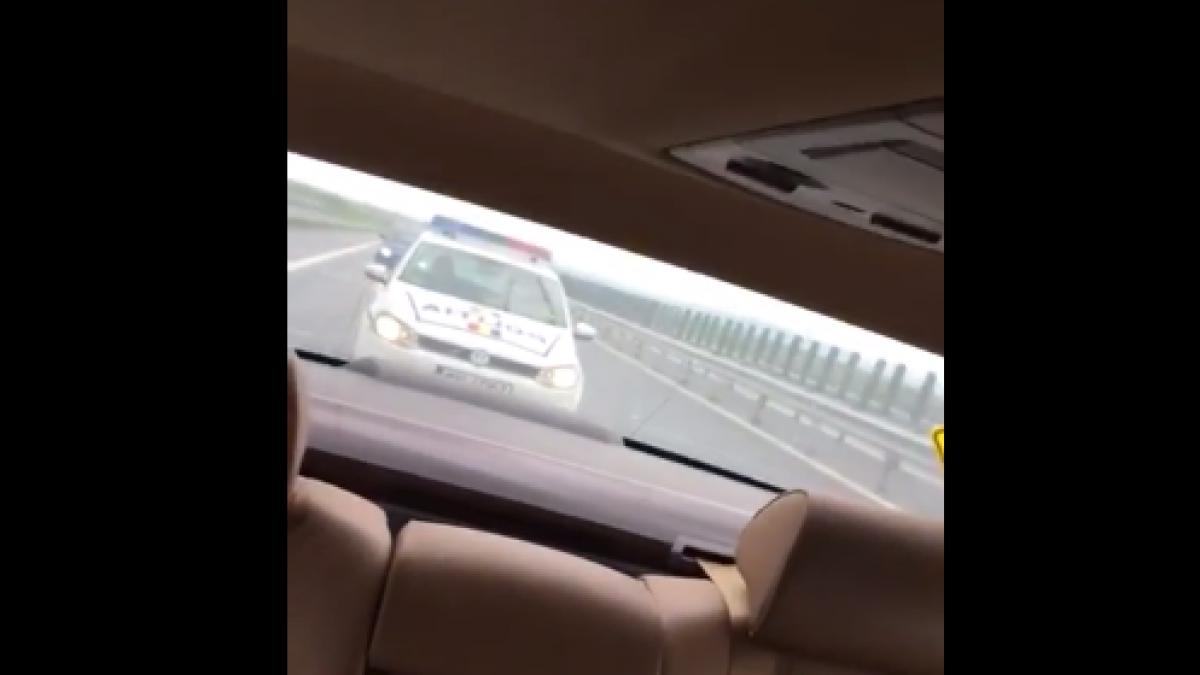 urmarire ca in filme pe autostrada suparat ca a fost jignit dupa ce a fost amendat un sofer a