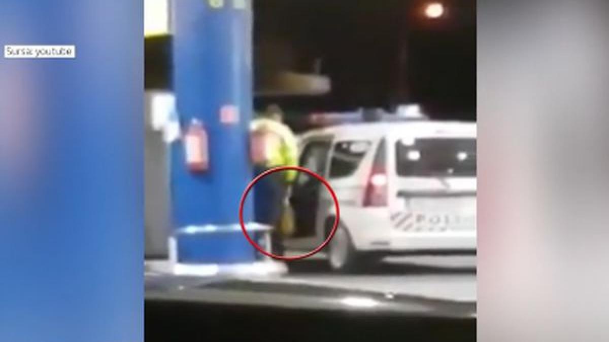 cum au fost filmati doi politisti din vrancea intr o benzinarie sefii lor au deschis o ancheta