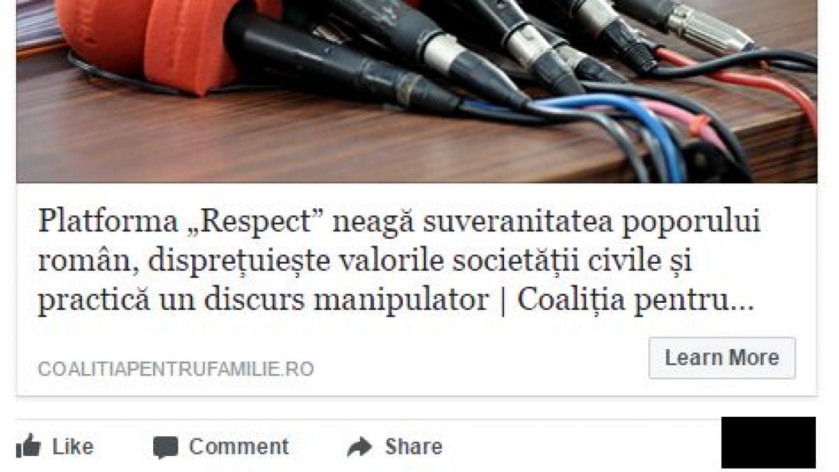 coalitia pentru familie victima trollilor pe facebook cum sunt sabotate postarile de pe pagina