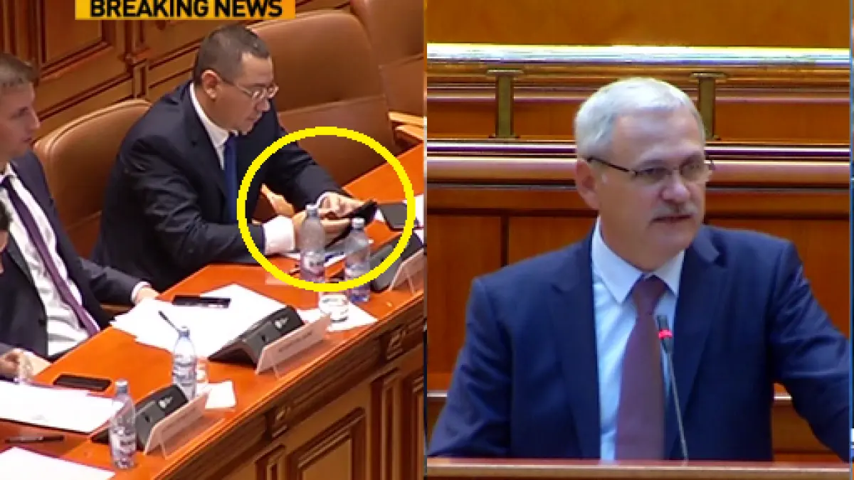 ce a postat victor ponta pe facebook din parlament in timpul discursului lui dragnea