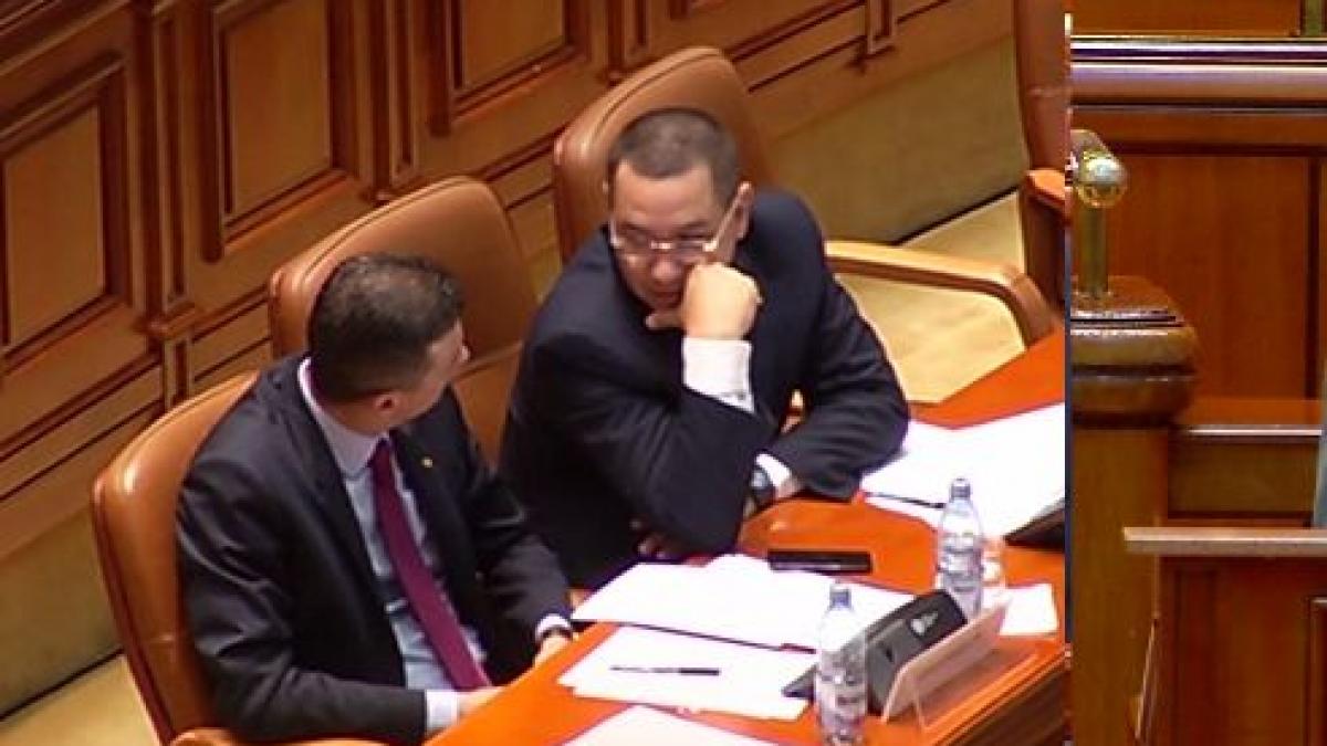 dezbaterea motiunii de cenzura doar grindeanu ponta si jianu in banca destinata membrilor guvernului