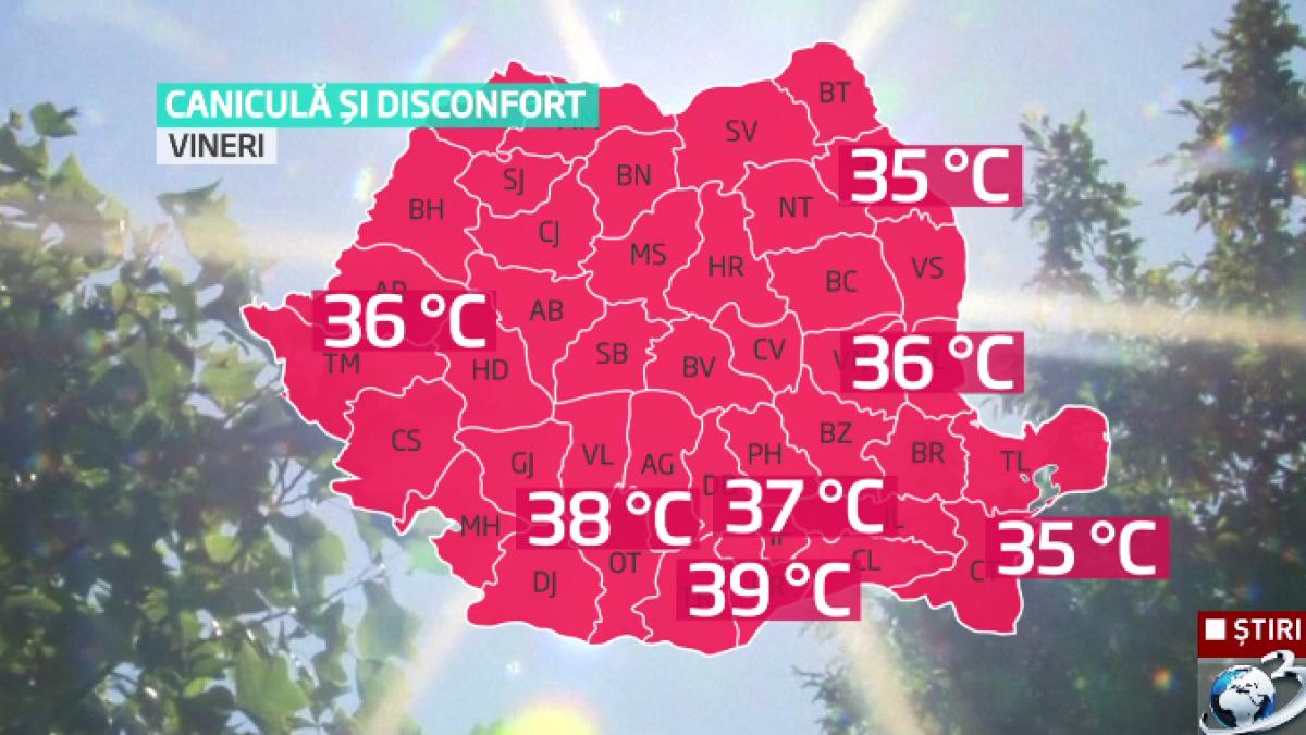 cinci judete sub cod portocaliu de canicula si disconfort termic capitala si alte 33 de judete