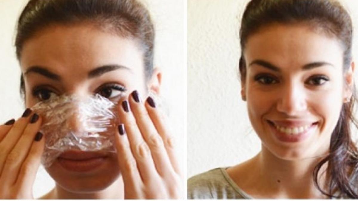 si a dat cu veselina pe nas apoi a acoperit cu folie alimentara vei incerca trucul asta imediat