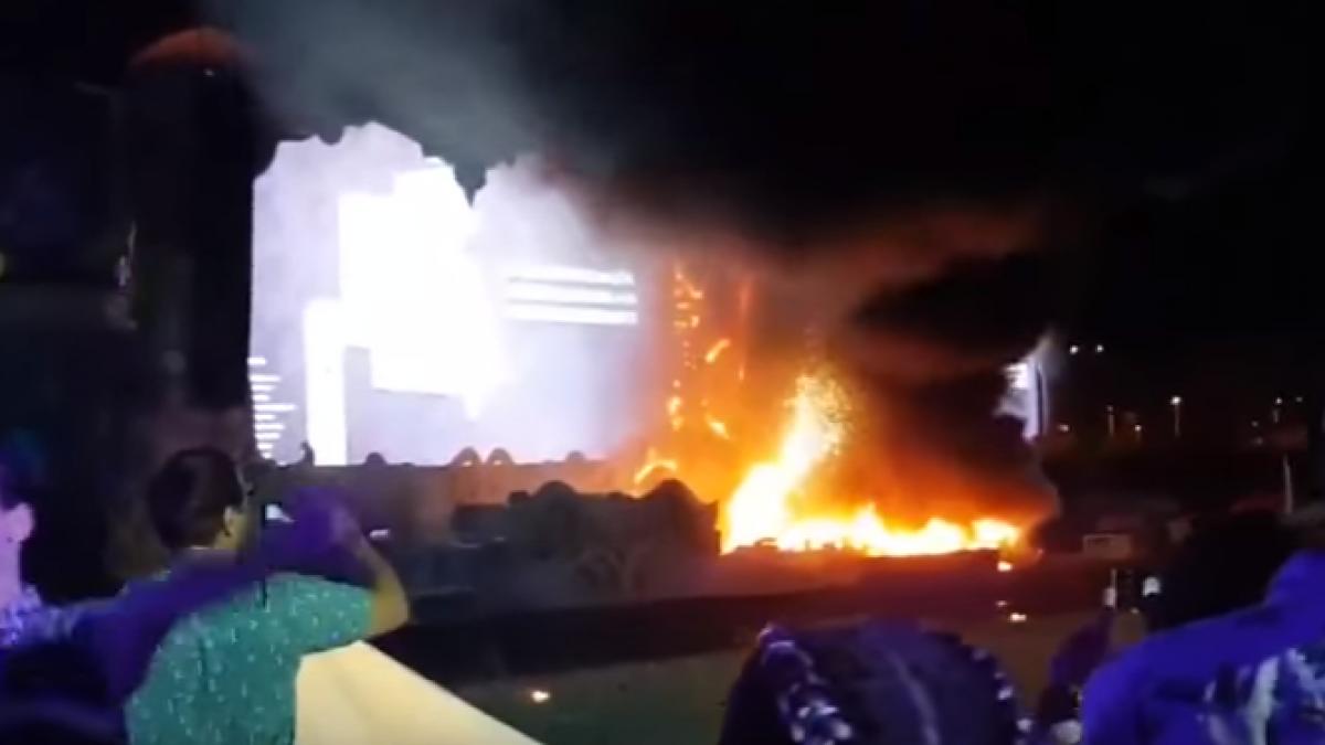 incendiu la un festival de muzica din barcelona peste 22 de mii de oameni evacuati video