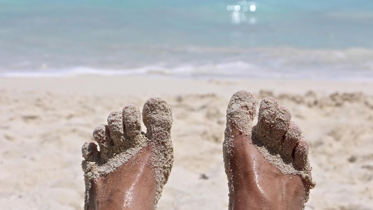 a mers la plaja si s a zgariat in ceva la picior in cateva ore vacanta ei se sfarsea cumplit