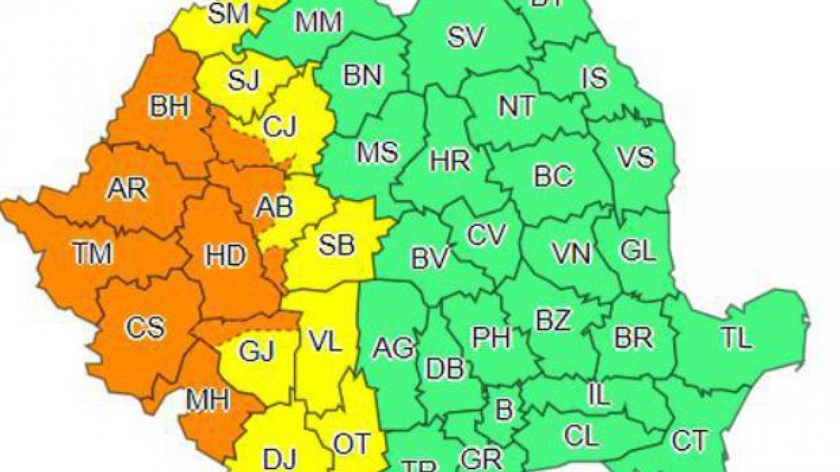 cod portocaliu de furtuni in vestul romaniei in ce zone va ploua torential
