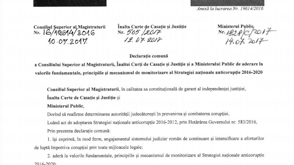 document exploziv ce intelegere au facut sefii din justitie