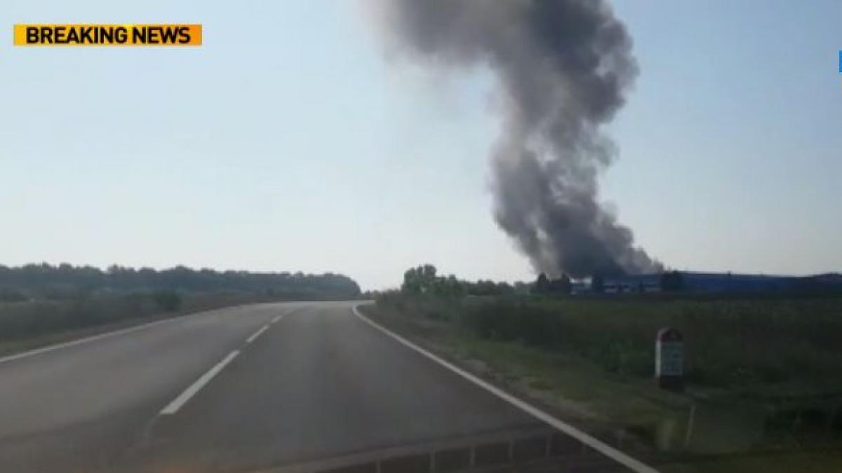 incendiu urias in apropiere de timisoara flacarile se vad de la kilometri distanta