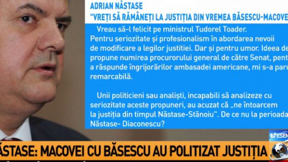 adrian nastase mesaj de sustinere pentru ministrul justitiei