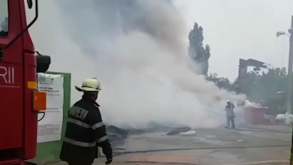 incendiu de proportii in timisoara foc puternic langa un cartier rezidential oamenii sunt in pericol