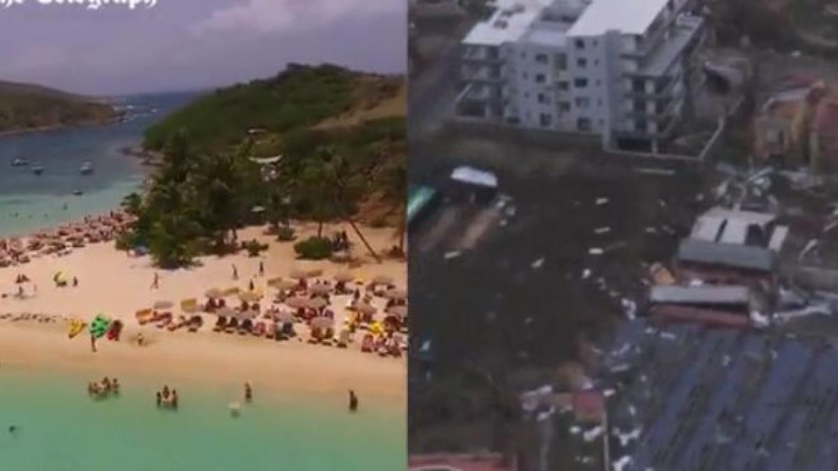 cum arata insulele caraibe inainte si dupa uragan ce dezastru a lasat in urma uraganul imagini