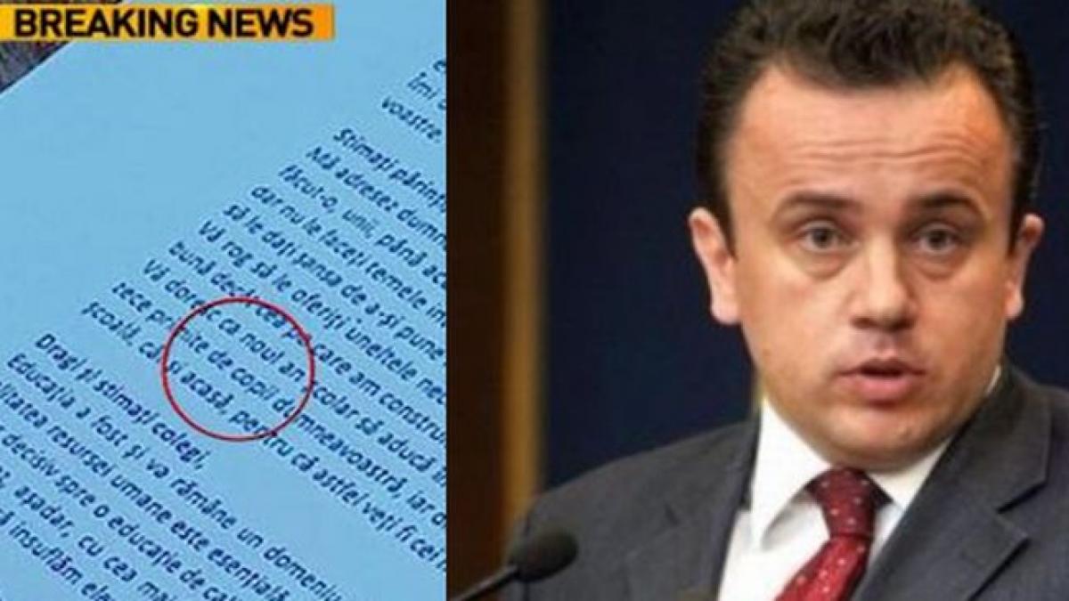 situatie jenanta pentru ministrul educatiei discursul sau a continut greseli gramaticale cum a
