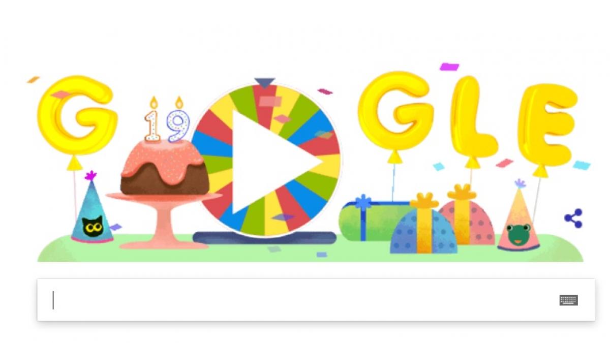 roata aniversara google motorul de cautare sarbatoreste cu roata aniversara google 19 ani de