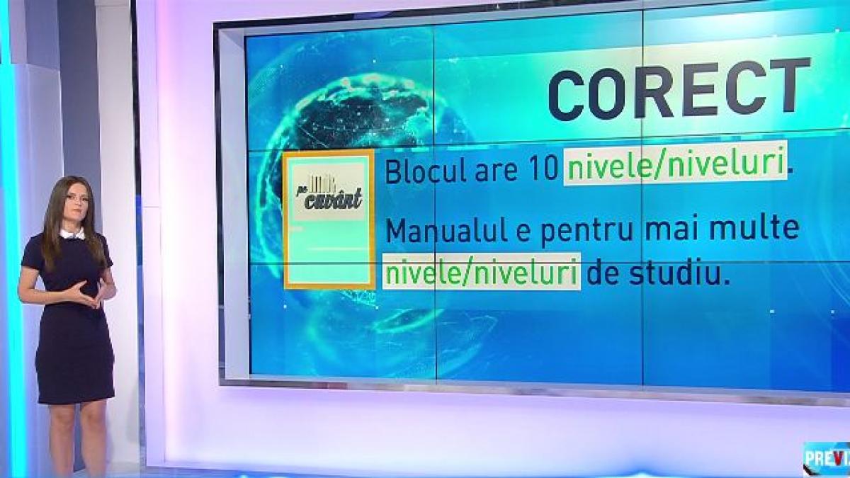 pe cuvant cu ana iorga care este forma corecta de plural nivele sau niveluri