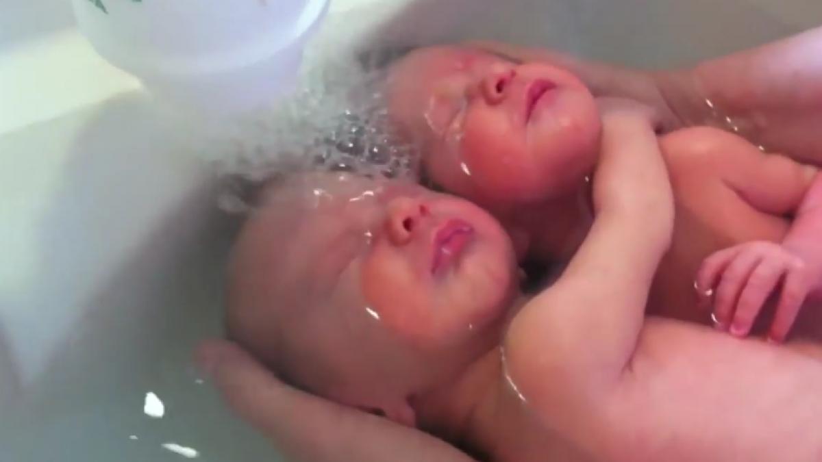 video emotionant doi bebelusi gemeni se tin in brate si nu si dau seama ca s au nascut