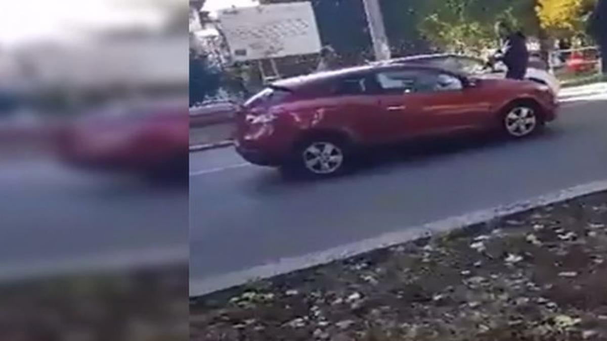scandal in trafic un sofer scandalagiu care a sarit la bataie in trafic a avut ghinionul sa si